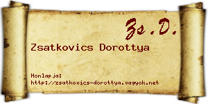 Zsatkovics Dorottya névjegykártya